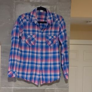 Venus Long Sleeve Plaid Top